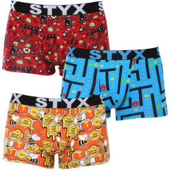 3PACK Styx miesten boxershortsit art sports kumi monivärinen (3G12914)