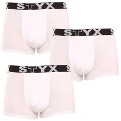 3PACK Styx miesten bokserit shortsit urheilu elastinen valkoinen (3G1061)