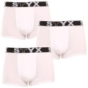 3PACK Styx miesten bokserit shortsit urheilu elastinen valkoinen (3G1061)