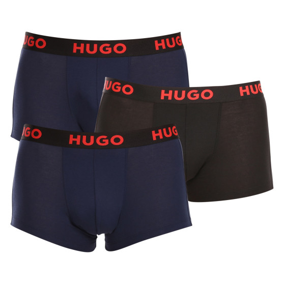 3PACK HUGO miesten bokserit moniväriset shortsit moniväriset (50496723 406)