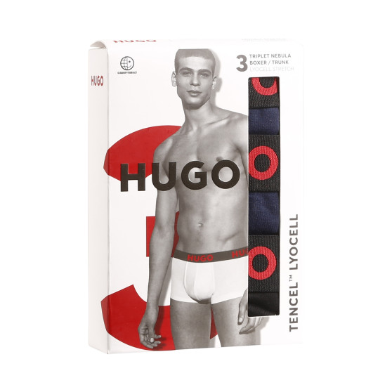 3PACK HUGO miesten bokserit moniväriset shortsit moniväriset (50496723 406)