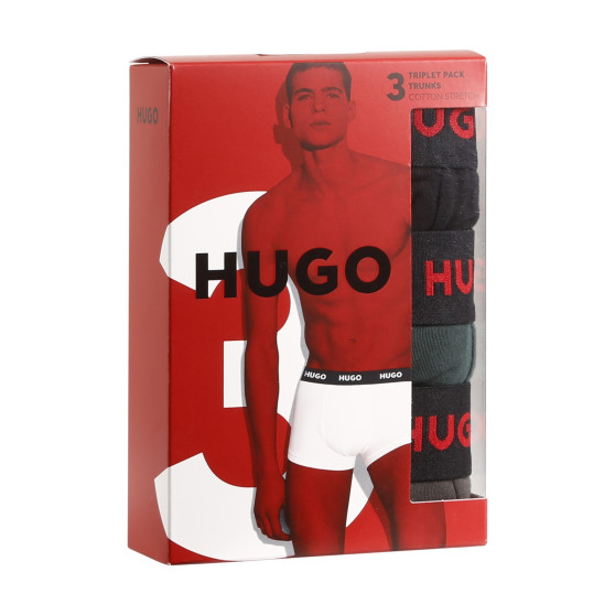 3PACK HUGO miesten bokserit moniväriset shortsit moniväriset (50469766 303)