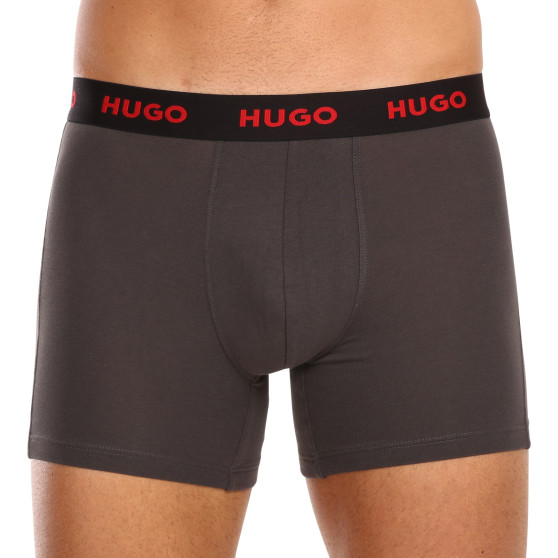 3PACK HUGO miesten bokserit moniväriset shortsit moniväriset (50503079 413)