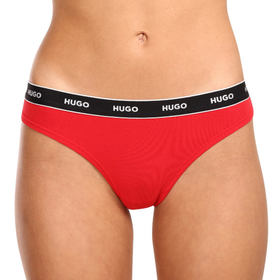 3PACK HUGO naisten stringit moniväriset (50480150 982)