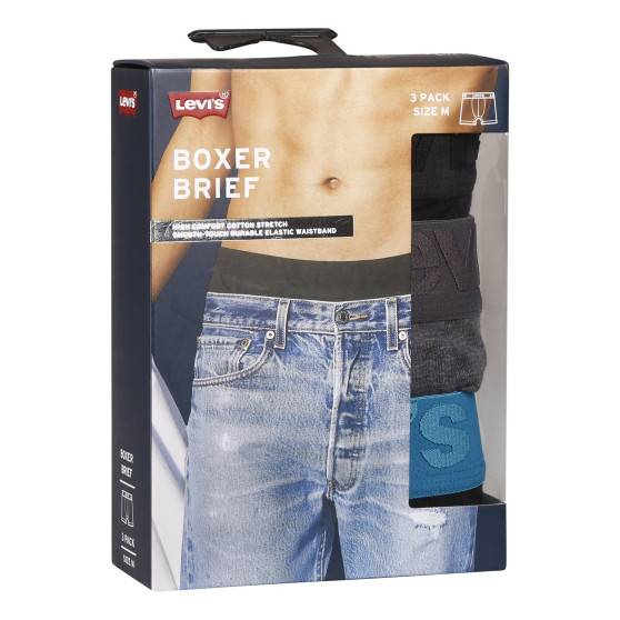 3PACK Levis miesten bokserit moniväriset shortsit moniväriset (905045001 023)