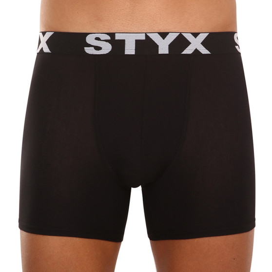 3PACK Styx miesten bokserit shortsit pitkät urheilu joustava musta (3U960)