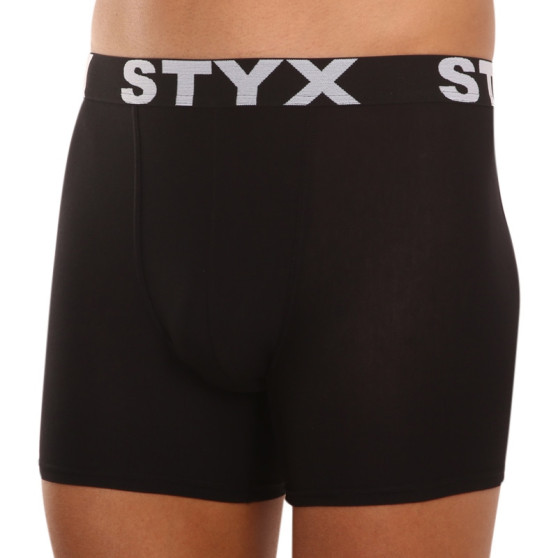 3PACK Styx miesten bokserit shortsit pitkät urheilu joustava musta (3U960)