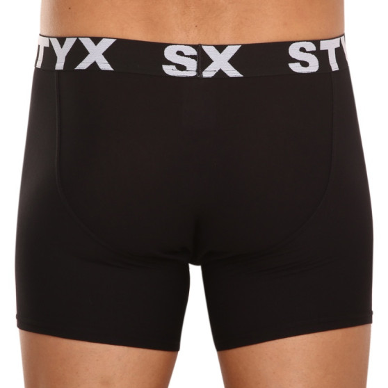 3PACK Styx miesten bokserit shortsit pitkät urheilu joustava musta (3U960)