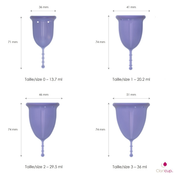 Claricup Kuukautiskuppi Violet 0 (CLAR05)