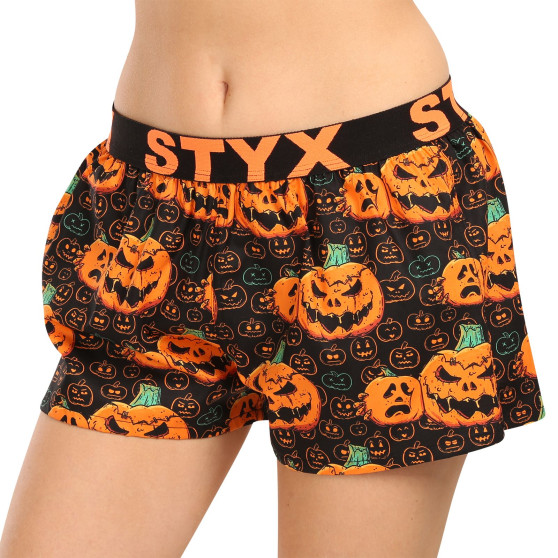 Styx Naisten bokserishortsit art urheilu kumi Halloween kurpitsa (T1755)