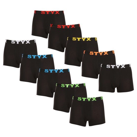 10PACK Styx miesten bokserit shortsit urheilu elastinen musta (10G9601)