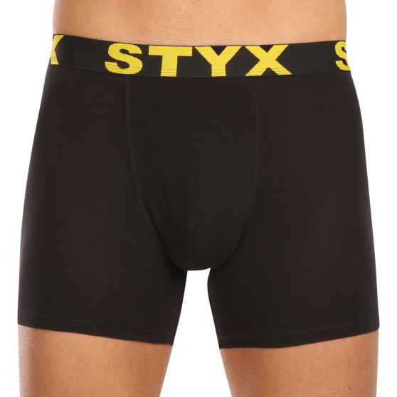 10PACK Styx miesten bokserit shortsit pitkät urheilu joustava musta (10U9601)