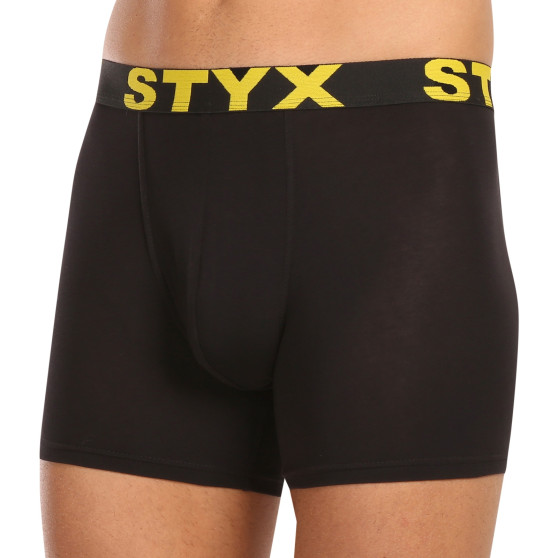 10PACK Styx miesten bokserit shortsit pitkät urheilu joustava musta (10U9601)