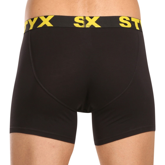 10PACK Styx miesten bokserit shortsit pitkät urheilu joustava musta (10U9601)