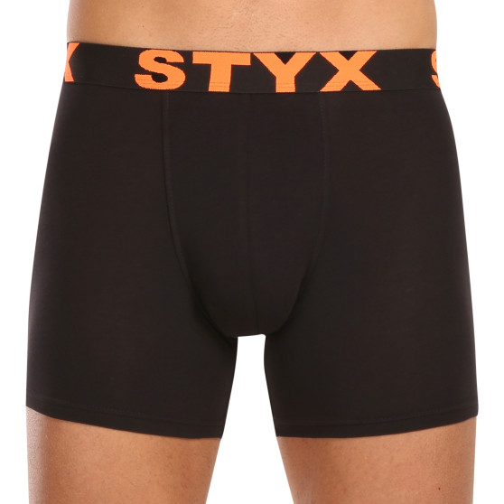 10PACK Styx miesten bokserit shortsit pitkät urheilu joustava musta (10U9601)