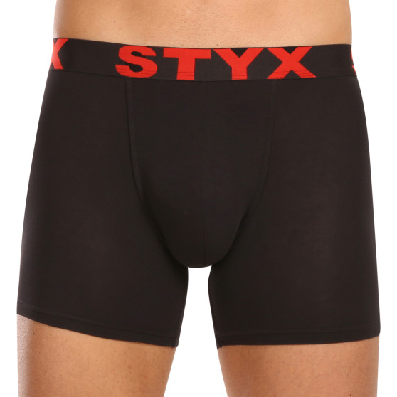 10PACK Styx miesten bokserit shortsit pitkät urheilu joustava musta (10U9601)