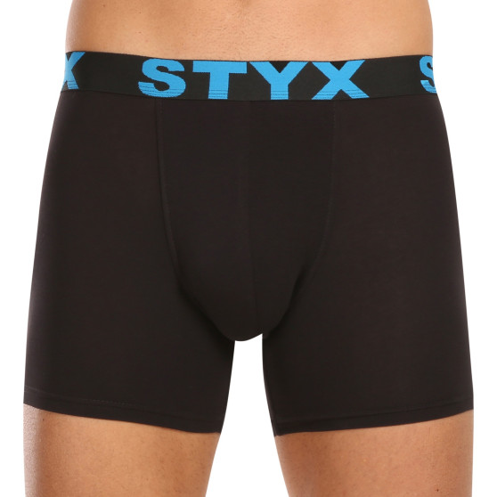 10PACK Styx miesten bokserit shortsit pitkät urheilu joustava musta (10U9601)