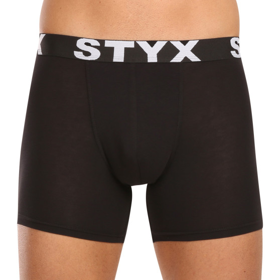 10PACK Styx miesten bokserit shortsit pitkät urheilu joustava musta (10U9601)