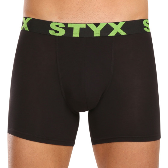 10PACK Styx miesten bokserit shortsit pitkät urheilu joustava musta (10U9601)