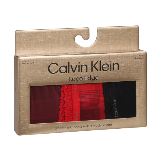 3PACK Calvin Klein naisten stringit moniväriset (QD5151E-I24)