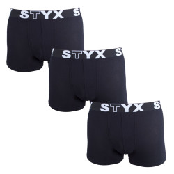 3PACK Styx miesten bokserit shortsit urheilu elastinen ylimitoitettu musta (3R960)