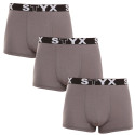 3PACK Styx miesten bokserit shortsit sport elastinen tummanharmaa tumma harmaa (3G1063)