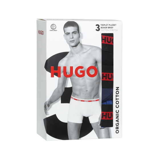 3PACK HUGO miesten bokserit moniväriset shortsit moniväriset (50496713 420)