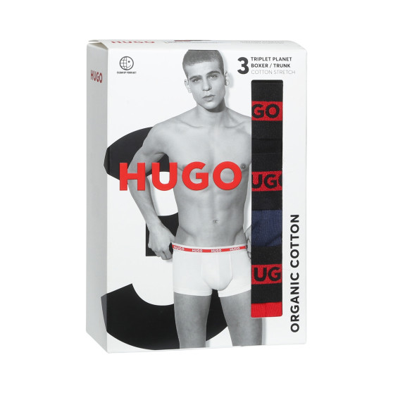 3PACK HUGO miesten bokserit moniväriset shortsit moniväriset (50503083 623)