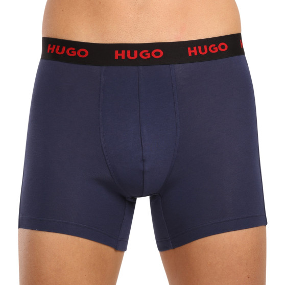 3PACK HUGO miesten bokserit moniväriset shortsit moniväriset (50510192 405)