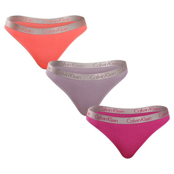 3PACK Calvin Klein naisten stringit moniväriset (QD3560E-I2L)