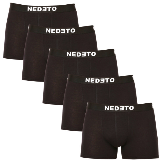 5PACK Nedeto miesten bokserit mustat (5NB001b)