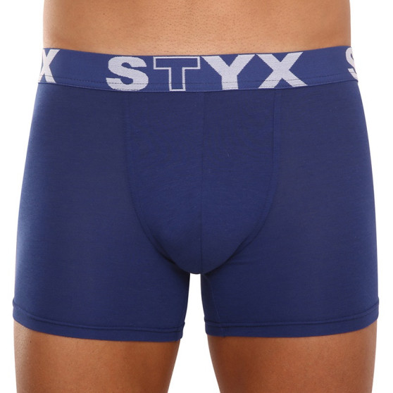 3PACK Styx miesten bokserit shortsit pitkät urheilu elastinen tummansininen tummansininen (3U968)