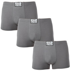 3PACK Styx miesten boxershortsit classic rubber tumma harmaa (3Q1063)