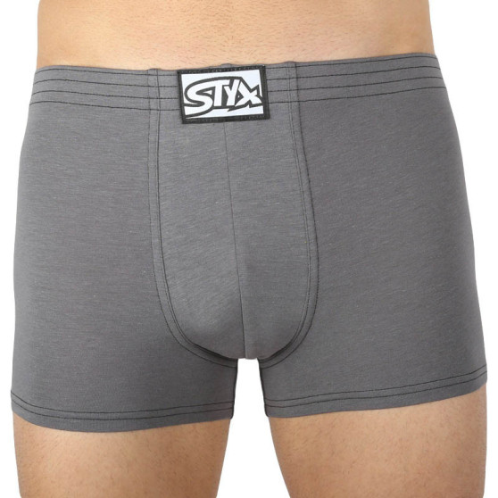 3PACK Styx miesten boxershortsit classic rubber tumma harmaa (3Q1063)