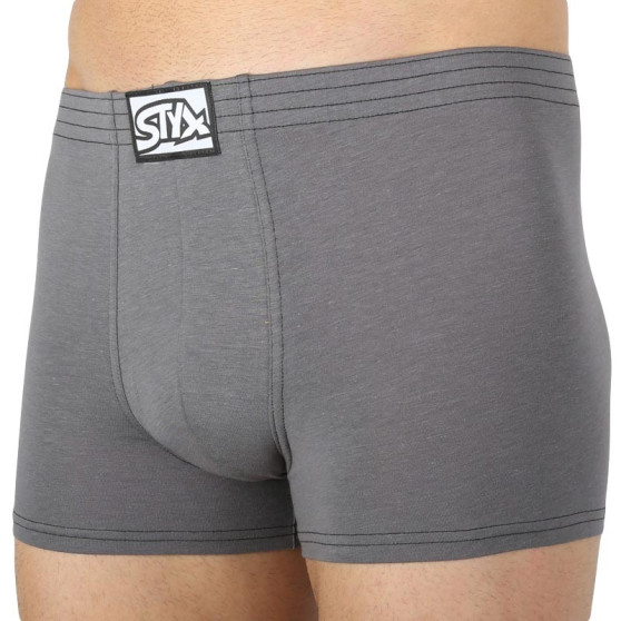 3PACK Styx miesten boxershortsit classic rubber tumma harmaa (3Q1063)