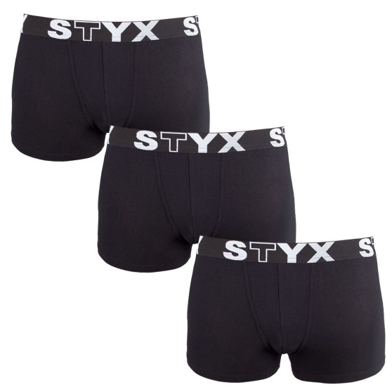 3PACK Styx lasten boxershortsit urheilu elastinen musta (3GJ960)