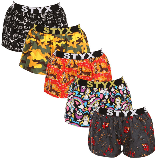 5PACK Styx naisten bokserishortsit art sports kumia monivärinen (5T1182492)