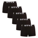 5PACK Styx miesten bokserit shortsit urheilu elastinen ylimitoitettu musta (5R960)