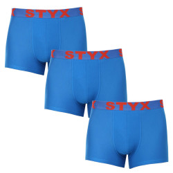 3PACK Styx miesten bokserit shortsit urheilu elastinen sininen (3G1167)