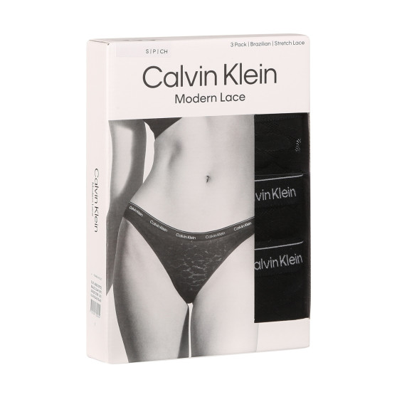 3PACK Calvin Klein naisten brasilialaiset pikkuhousut musta (QD5225E-UB1)