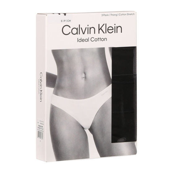 3PACK Calvin Klein naisten stringit musta (QD5217E-UB1)