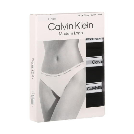 3PACK Calvin Klein naisten stringit musta (QD5209E-UB1)