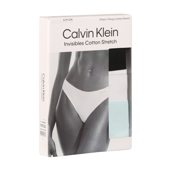 3PACK Calvin Klein naisten stringit moniväriset (QD5219E-NOY)