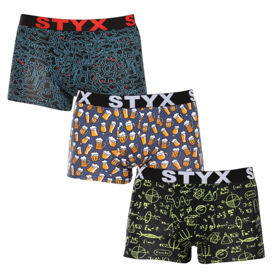 3PACK Styx miesten boxershortsit art sports kumi monivärinen (3G12672/2)