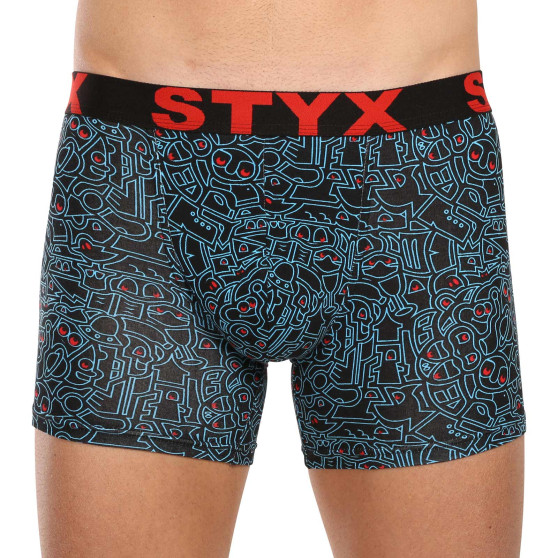 3PACK Styx miesten bokserit shortsit pitkä taide urheilu elastinen monivärinen (3U12672/2)