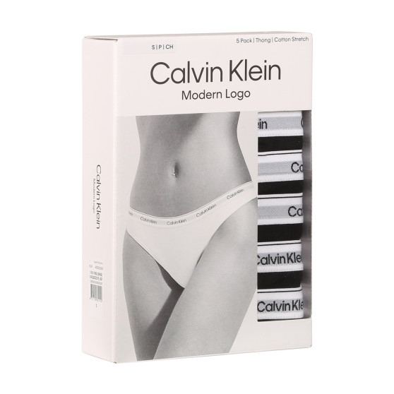 5PACK Calvin Klein naisten stringit musta (QD5221E-UB1)