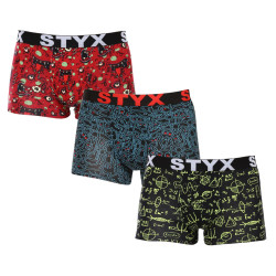 3PACK Styx miesten boxershortsit art sports kumi monivärinen (3G12612)