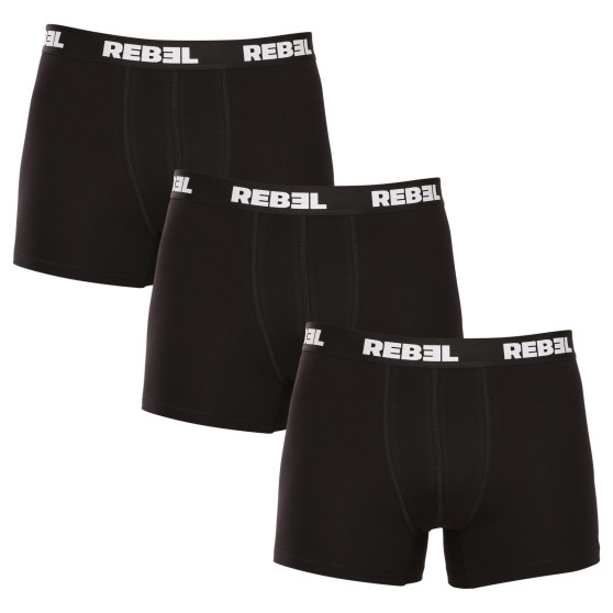 3PACK Nedeto miesten bokserit Rebel musta (3NBR001)