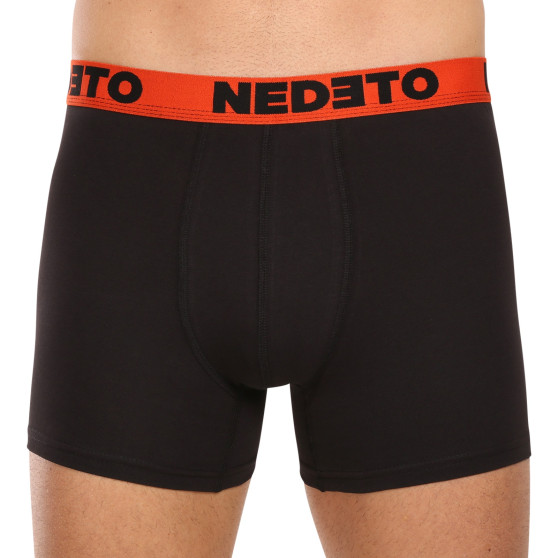 7PACK Nedeto miesten bokserit mustat (7NB002b)