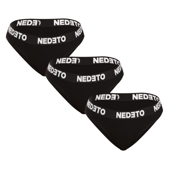 3PACK Nedeto naisten pikkuhousut musta (3NKB001)